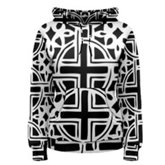 Black And White Geometric Geometry Pattern Women s Pullover Hoodie