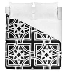 Black And White Geometric Geometry Pattern Duvet Cover (queen Size)