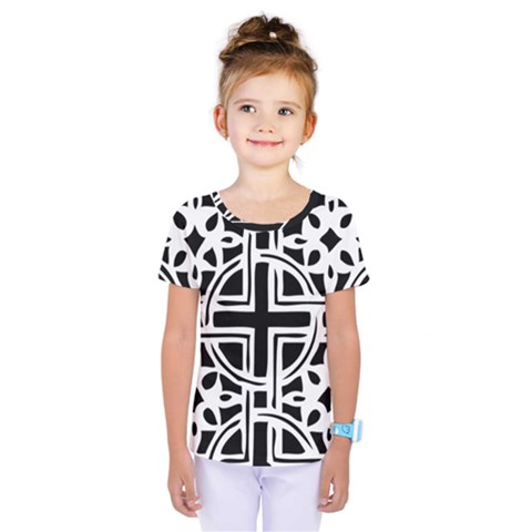 Black And White Geometric Geometry Pattern Kids  One Piece Tee by Jancukart