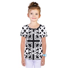 Black And White Geometric Geometry Pattern Kids  One Piece Tee