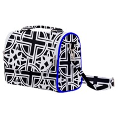 Black And White Geometric Geometry Pattern Satchel Shoulder Bag