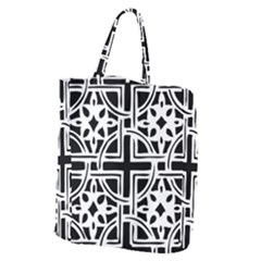 Black And White Geometric Geometry Pattern Giant Grocery Tote