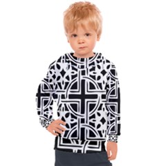 Black And White Geometric Geometry Pattern Kids  Hooded Pullover