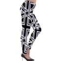 Black And White Geometric Geometry Pattern Lightweight Velour Leggings View4