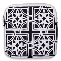 Black And White Geometric Geometry Pattern Mini Square Pouch