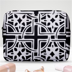 Black And White Geometric Geometry Pattern Make Up Pouch (large)