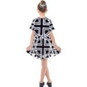 Black And White Geometric Geometry Pattern Kids  Short Sleeve Shirt Dress View2