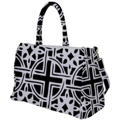 Black And White Geometric Geometry Pattern Duffel Travel Bag