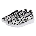 Black And White Geometric Geometry Pattern Women s Slip On Sneakers View2