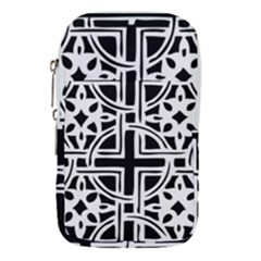 Black And White Geometric Geometry Pattern Waist Pouch (large) by Jancukart