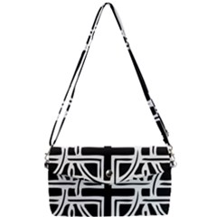 Black And White Geometric Geometry Pattern Removable Strap Clutch Bag