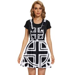 Black And White Geometric Geometry Pattern Apron Dress by Jancukart