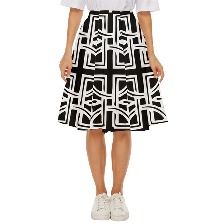 Black And White Geometric Geometry Pattern Classic Short Skirt