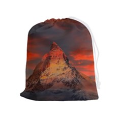 Switzerland-zermatt-mountains-snow- Drawstring Pouch (xl) by Jancukart