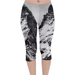 Matterhorn-switzerland-mountain Velvet Capri Leggings  by Jancukart