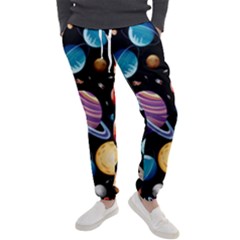 Background-with-many-planets-space Men s Jogger Sweatpants by Jancukart