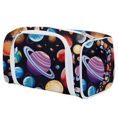 Background-with-many-planets-space Toiletries Pouch by Jancukart