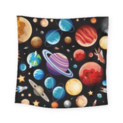 Background-with-many-planets-space Square Tapestry (small)