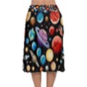 Background-with-many-planets-space Velvet Flared Midi Skirt View2