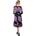 Background-with-many-planets-space Ruffle End Midi Chiffon Dress View2