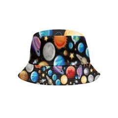 Background-with-many-planets-space Inside Out Bucket Hat (kids) by Jancukart