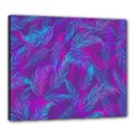 Leaf-pattern-with-neon-purple-background Canvas 24  x 20  (Stretched) View1