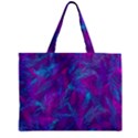 Leaf-pattern-with-neon-purple-background Zipper Mini Tote Bag View1