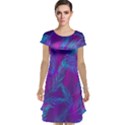 Leaf-pattern-with-neon-purple-background Cap Sleeve Nightdress View1