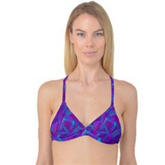 Leaf-pattern-with-neon-purple-background Reversible Tri Bikini Top