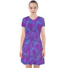 Leaf-pattern-with-neon-purple-background Adorable In Chiffon Dress