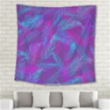 Leaf-pattern-with-neon-purple-background Square Tapestry (Large) View2