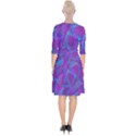 Leaf-pattern-with-neon-purple-background Wrap Up Cocktail Dress View2