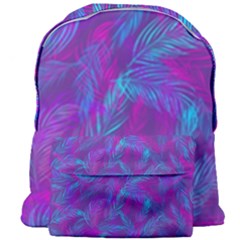 Leaf-pattern-with-neon-purple-background Giant Full Print Backpack