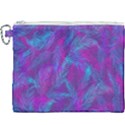 Leaf-pattern-with-neon-purple-background Canvas Cosmetic Bag (XXXL) View1