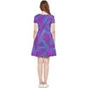 Leaf-pattern-with-neon-purple-background Inside Out Cap Sleeve Dress View2