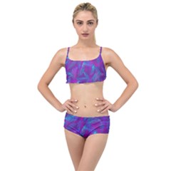 Leaf-pattern-with-neon-purple-background Layered Top Bikini Set by Jancukart