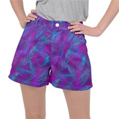 Leaf-pattern-with-neon-purple-background Ripstop Shorts by Jancukart