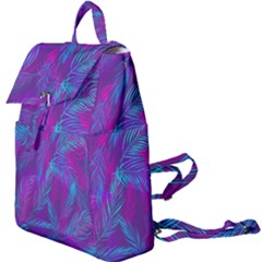 Leaf-pattern-with-neon-purple-background Buckle Everyday Backpack by Jancukart