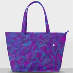 Leaf-pattern-with-neon-purple-background Back Pocket Shoulder Bag 