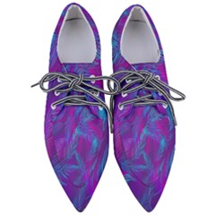 Leaf-pattern-with-neon-purple-background Pointed Oxford Shoes