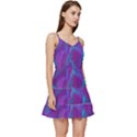 Leaf-pattern-with-neon-purple-background Short Frill Dress View3