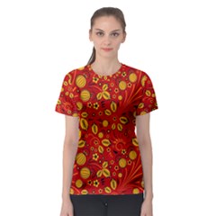 Seamless-pattern-slavic-folk-style Women s Sport Mesh Tee