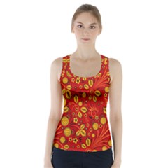 Seamless-pattern-slavic-folk-style Racer Back Sports Top