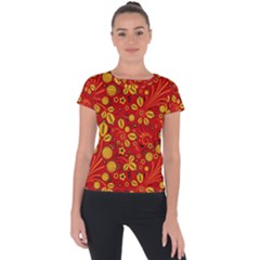 Seamless-pattern-slavic-folk-style Short Sleeve Sports Top 