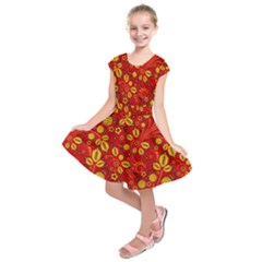 Seamless-pattern-slavic-folk-style Kids  Short Sleeve Dress