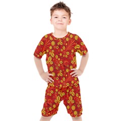 Seamless-pattern-slavic-folk-style Kids  Tee And Shorts Set