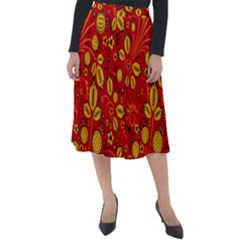 Seamless-pattern-slavic-folk-style Classic Velour Midi Skirt  by Jancukart