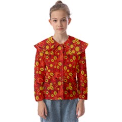 Seamless-pattern-slavic-folk-style Kids  Peter Pan Collar Blouse