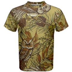 Forest-vintage-seamless-background-with-owls Men s Cotton Tee