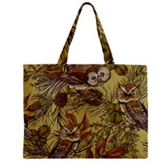 Forest-vintage-seamless-background-with-owls Zipper Mini Tote Bag